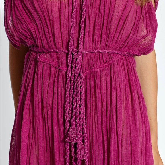 NEW Miguelina Womens Juno Tassel Tie Dress in Magic Magenta Maxi Dress Size S - Picture 7 of 11